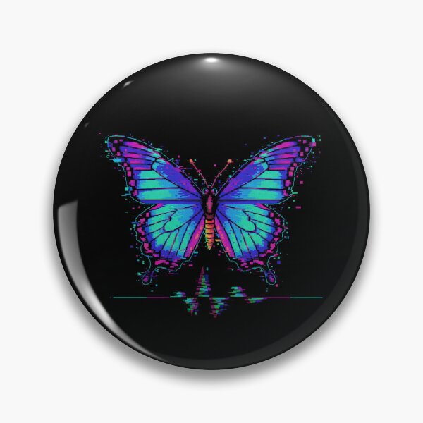 Item preview, Pixel Art Butterfly CRT Glitch Cyber-Vintage designed and sold by FiveBlessings.