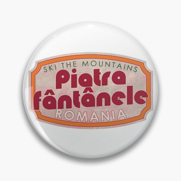 Item preview, Piatra Fântânele, Romania, Ski, textured skiing badge designed and sold by Wanderful-roads.