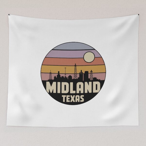 Item preview, Midland Texas: Sunset City & Oilfield Skyline designed and sold by CircinusStore.