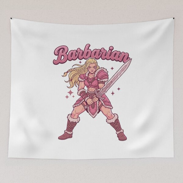 Item preview, Barbarian Pink Warrior – Cute Strong Female Fantasy RPG Warrior Aesthetic Design designed and sold by aiqdelicia.
