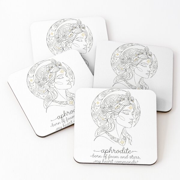 Item preview, Aphrodite Love Goddess Minimalist One-Line Art with Quote & Name designed and sold by Siriusvibes.