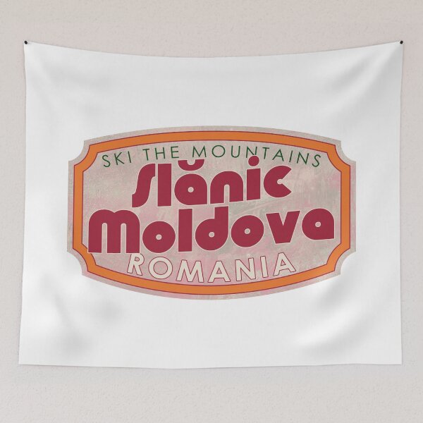Item preview, Slănic-Moldova, Romania, Ski, textured skiing badge designed and sold by Wanderful-roads.