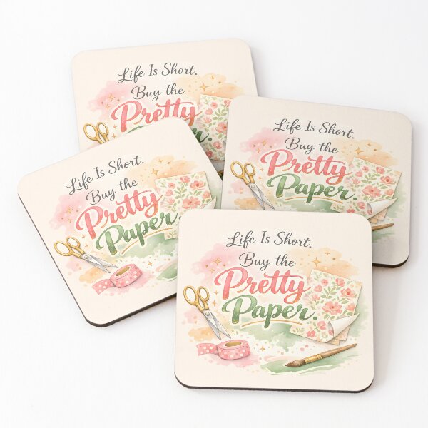 Item preview, Life Is Short – Buy Pretty Paper | Watercolor Scrapbooking Design designed and sold by blankTeeShirt.