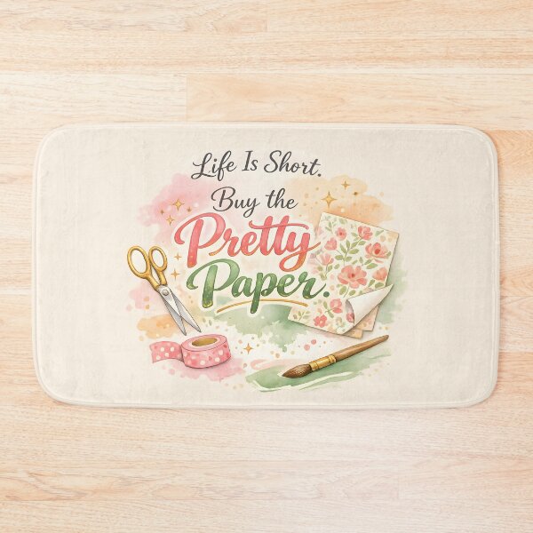 Item preview, Life Is Short – Buy Pretty Paper | Watercolor Scrapbooking Design designed and sold by blankTeeShirt.