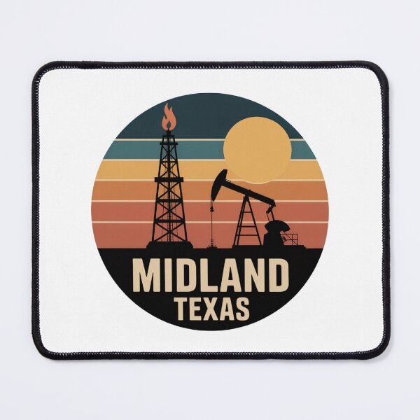 Item preview, Midland Texas: Retro Sunset Oil Derrick & Pumpjack designed and sold by CircinusStore.