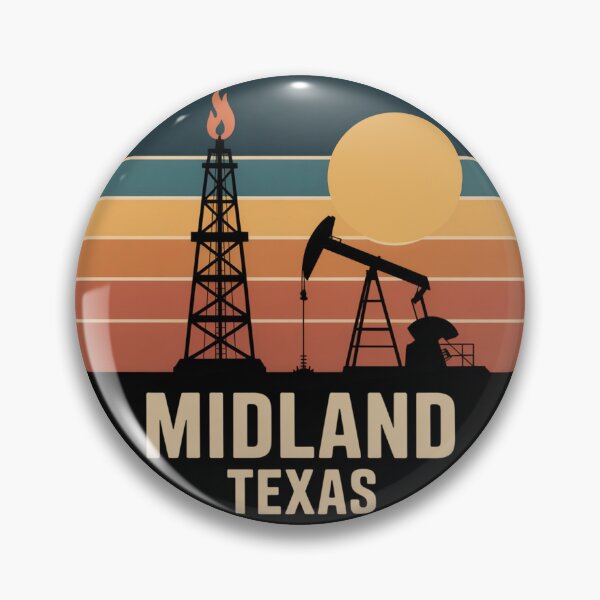 Item preview, Midland Texas: Retro Sunset Oil Derrick & Pumpjack designed and sold by CircinusStore.