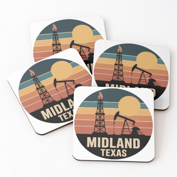 Item preview, Midland Texas: Retro Sunset Oil Derrick & Pumpjack designed and sold by CircinusStore.