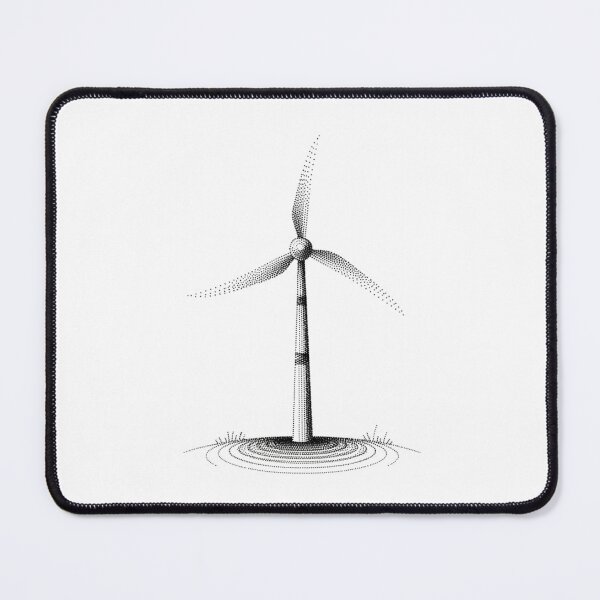 Item preview, Wind Turbine Meadow Halftone Sustainability Chic designed and sold by FiveBlessings.