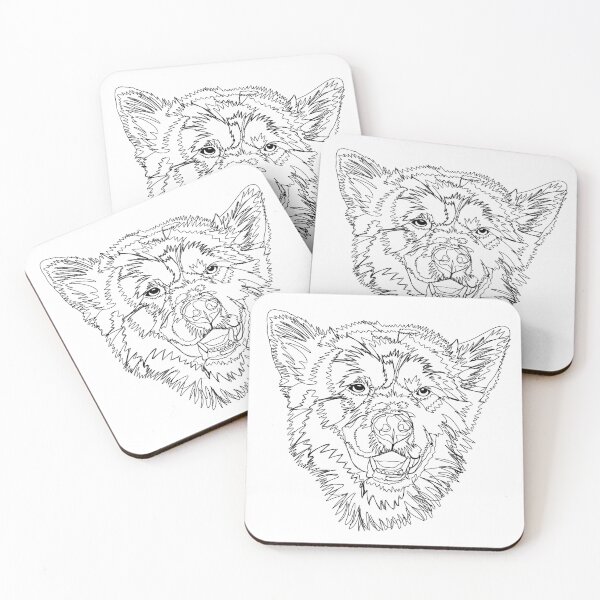 Item preview, A for Alaskan Malamute part of A to Z Alphabet Line Art Series designed and sold by Mauras-Designs.