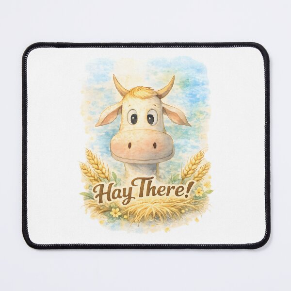 Item preview, Hay There! Cute Farm Cow Watercolor Illustration designed and sold by blankTeeShirt.