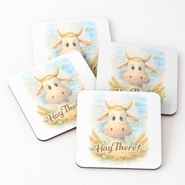 Item preview, Hay There! Cute Farm Cow Watercolor Illustration designed and sold by blankTeeShirt.
