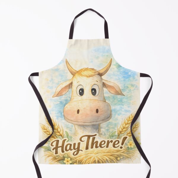 Item preview, Hay There! Cute Farm Cow Watercolor Illustration designed and sold by blankTeeShirt.