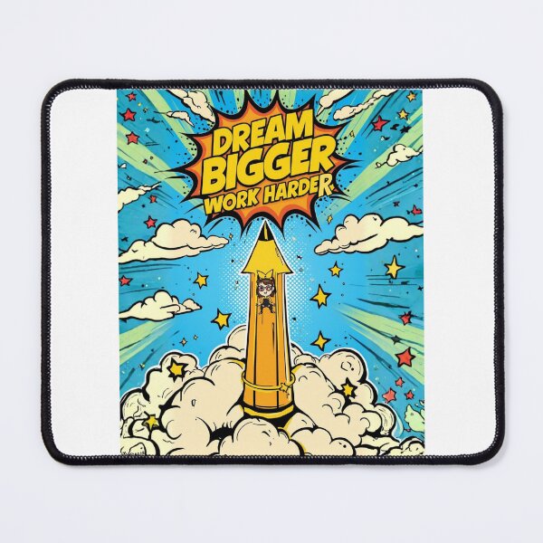 Item preview, Dream Bigger work harder| retro vintage 60's Motivational cartoon Aesthetic with Typography | Cute Funny Inspirational Quote | Self Care Positivity Cartoon Design ver6 designed and sold by CosmicNook1.