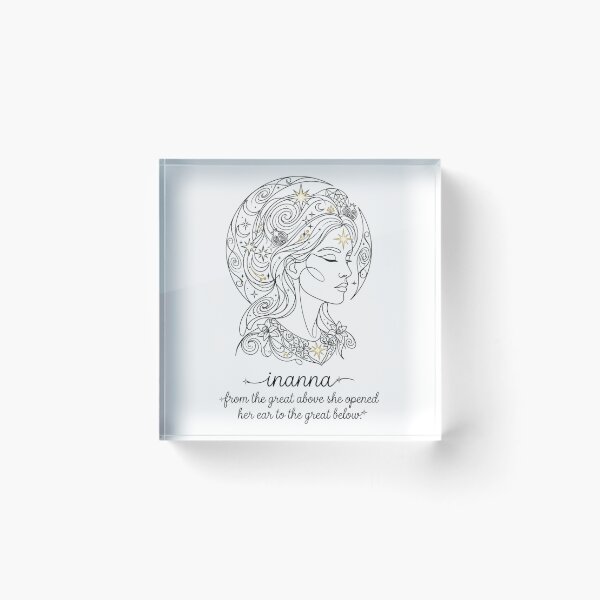 Item preview, Minimalist One-Line Inanna Goddess with Quote & Name designed and sold by Siriusvibes.