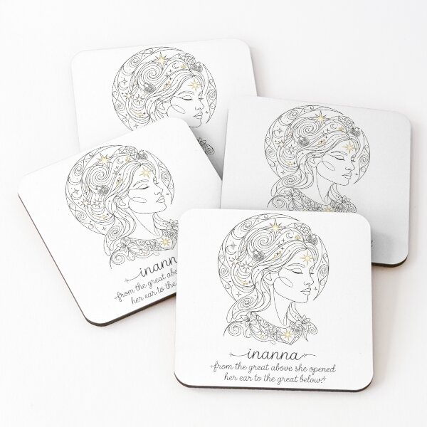 Item preview, Minimalist One-Line Inanna Goddess with Quote & Name designed and sold by Siriusvibes.