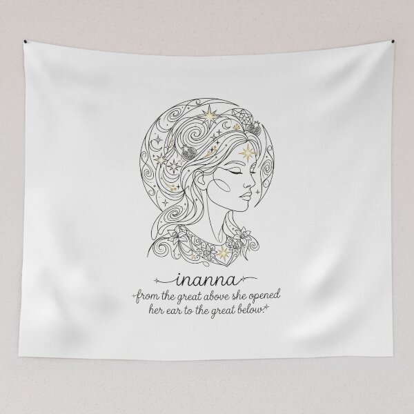 Item preview, Minimalist One-Line Inanna Goddess with Quote & Name designed and sold by Siriusvibes.
