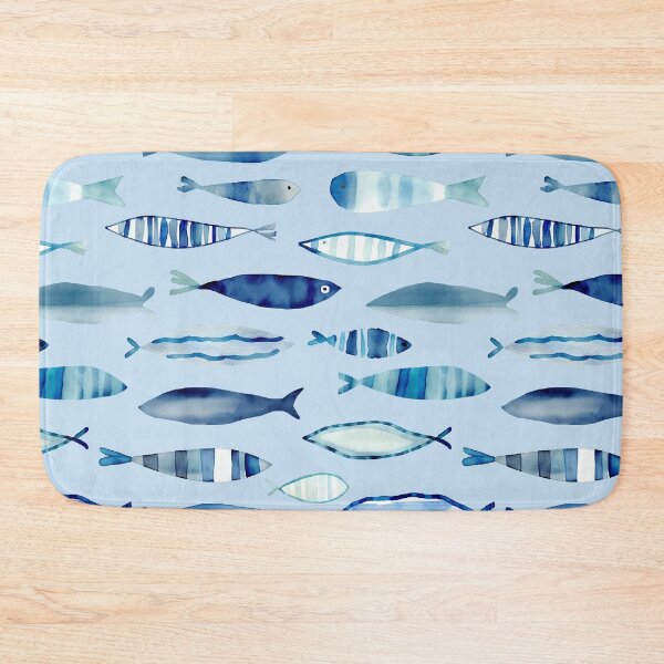 Item preview, Watercolor Fish Blue Summer Beach Vibe  designed and sold by artsandsoul.