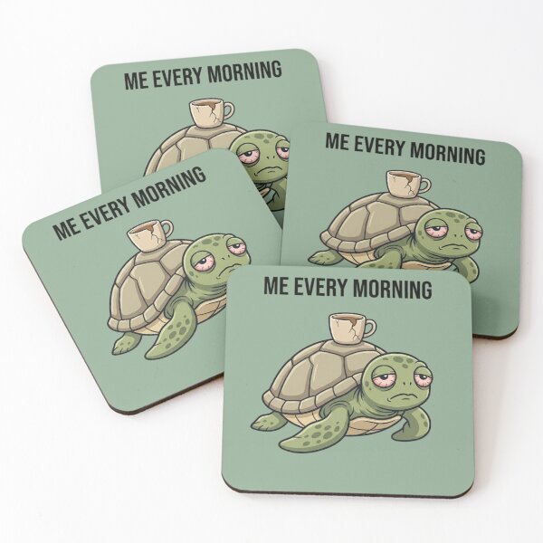 Item preview, Funny Turtle Me Every Morning T-Shirt – Sleepy Slow Morning Meme Sticker & Tee designed and sold by ZyxDes.