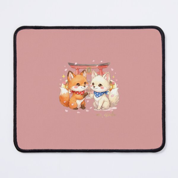 Item preview, Kitsune Fox Throw Pillow - Torii Gate Kawaii Japanese Watercolor designed and sold by mofu-studio.