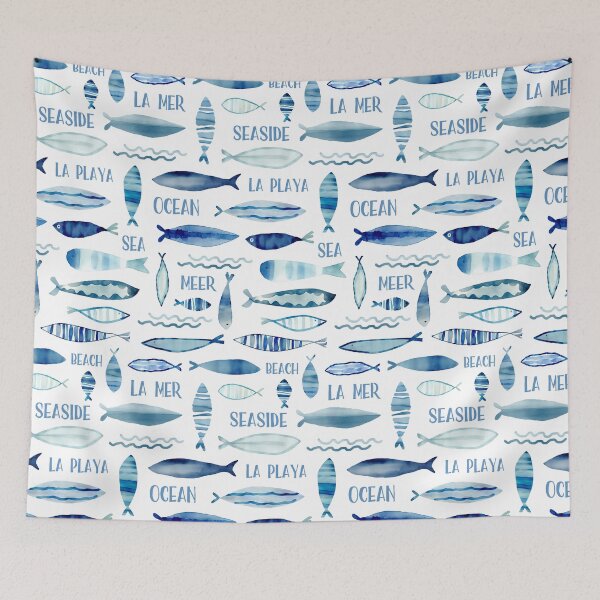 Item preview, Whimsical Fish And Words Summer Beach Vibe  designed and sold by artsandsoul.