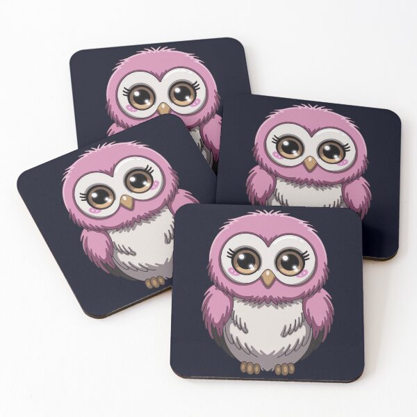 Item preview, Cute Pink Owl - Kawaii Cartoon designed and sold by madtoyman.