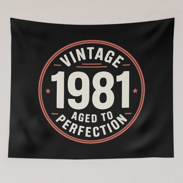 Item preview, Vintage 1981 Aged to Perfection – Retro Birthday Design – Classic 1981 Gift designed and sold by Moxie Ink Lady.