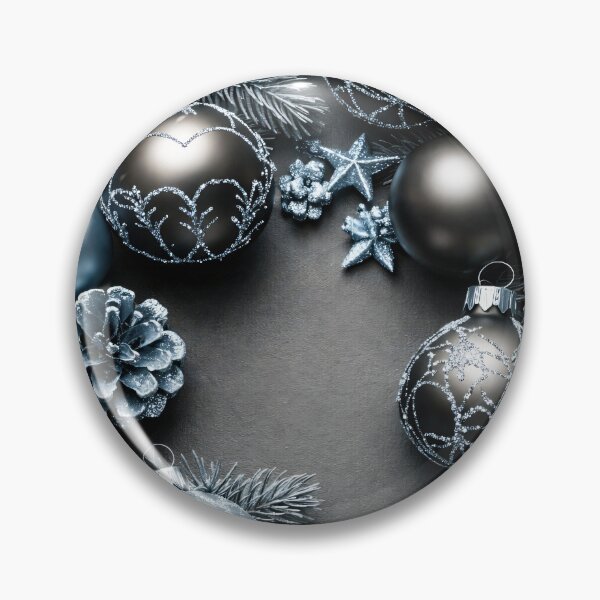 Item preview, Elegant Silver Black Christmas Ornament Pattern designed and sold by Kaleidoscope Print.