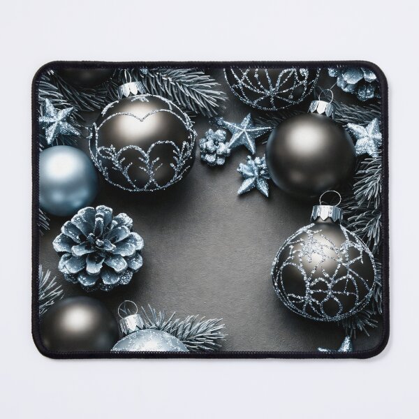 Item preview, Elegant Silver Black Christmas Ornament Pattern designed and sold by Kaleidoscope Print.