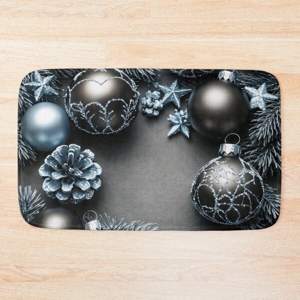 Item preview, Elegant Silver Black Christmas Ornament Pattern designed and sold by Kaleidoscope Print.