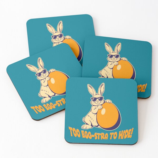 Item preview, Too Egg-stra to Hide Funny Easter Bunny – Cool Rabbit with Egg Pun Design designed and sold by TestudoDesign.