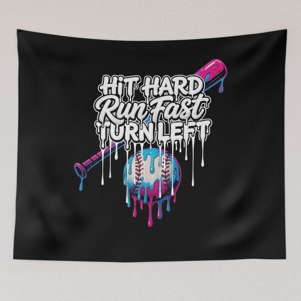Item preview, Hit Hard Run Fast Drip Baseball designed and sold by KIROSALS.