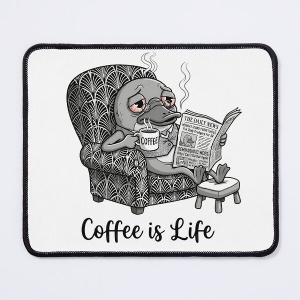 Item preview, Funny tired animal drinking coffee cartoon designed and sold by PoomDesign.