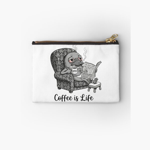 Item preview, Funny tired animal drinking coffee cartoon designed and sold by PoomDesign.