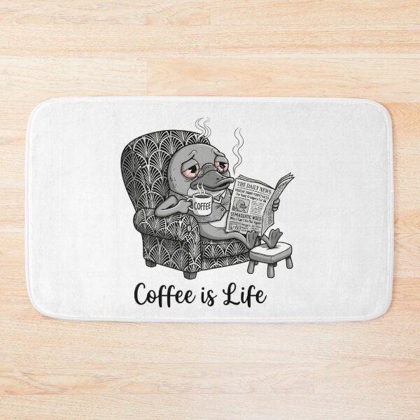Item preview, Funny tired animal drinking coffee cartoon designed and sold by PoomDesign.