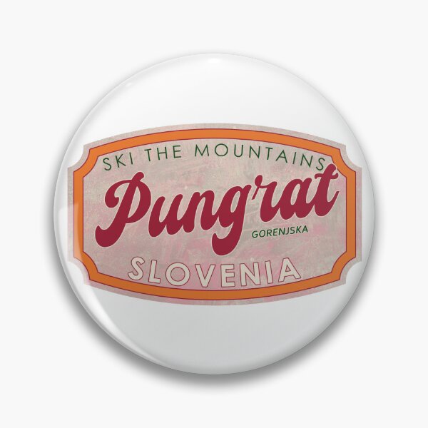 Item preview, Pungrat, Slovenia, Gorenjska, Ski, textured skiing badge designed and sold by Wanderful-roads.