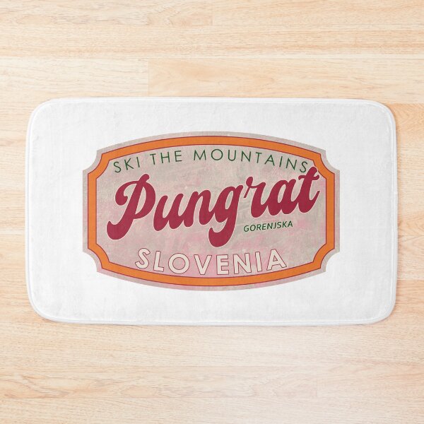 Item preview, Pungrat, Slovenia, Gorenjska, Ski, textured skiing badge designed and sold by Wanderful-roads.