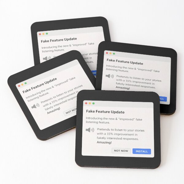 Item preview, Fake Feature Update Funny Tech Humor Software Design designed and sold by Tropivaro.