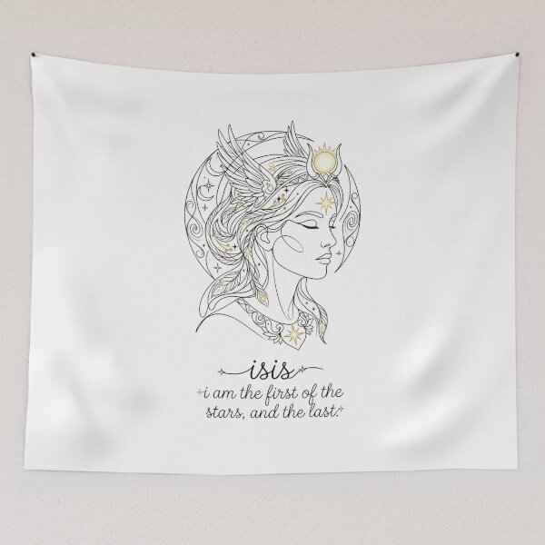 Item preview, Goddess Isis One-Line Art: Egyptian Magic & Healing Quote designed and sold by Siriusvibes.