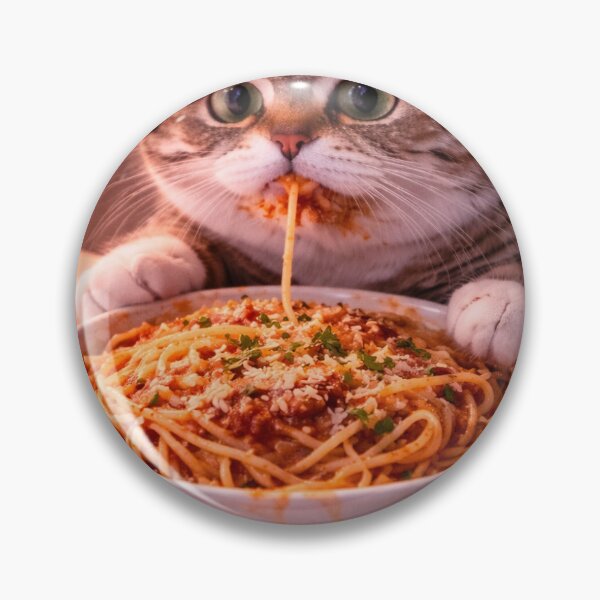 Item preview, Funny Cat Eating Spaghetti – Cute Messy Cat Food Moment designed and sold by LovelyCatGalaxy.