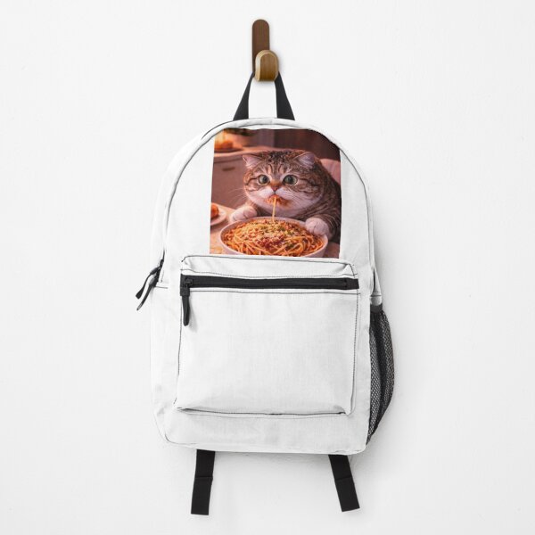 Item preview, Funny Cat Eating Spaghetti – Cute Messy Cat Food Moment designed and sold by LovelyCatGalaxy.