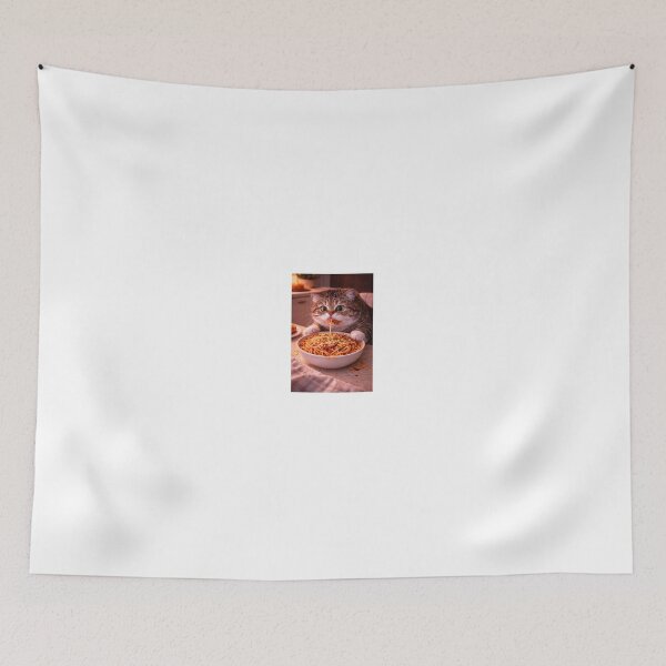 Item preview, Funny Cat Eating Spaghetti – Cute Messy Cat Food Moment designed and sold by LovelyCatGalaxy.