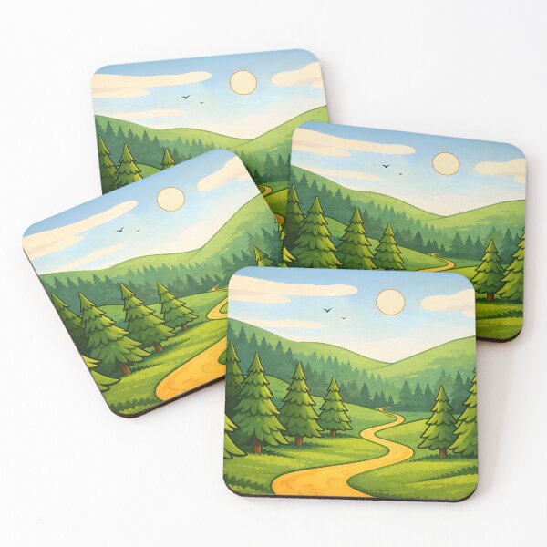 Item preview, Sunny Forest Path – Peaceful Nature Landscape Illustration designed and sold by blankTeeShirt.