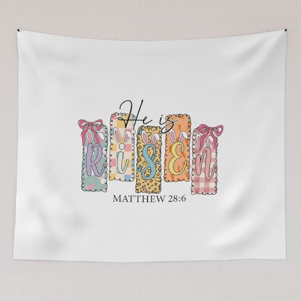 Item preview, He Is Risen Easter Bunny Trendy Christian T-Shirt designed and sold by OlyvieArt.