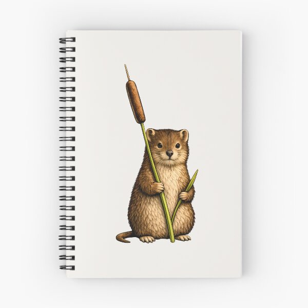 Item preview, Water Vole with Cattail – Wildlife Illustration Design designed and sold by Ombrya.