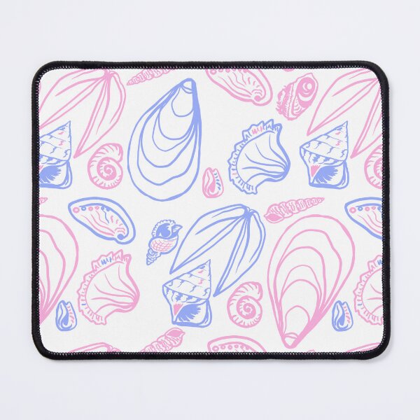 Item preview, Mediterranean sea shells pink and blue print designed and sold by KaroLeenaDesign.