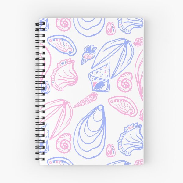 Item preview, Mediterranean sea shells pink and blue print designed and sold by KaroLeenaDesign.