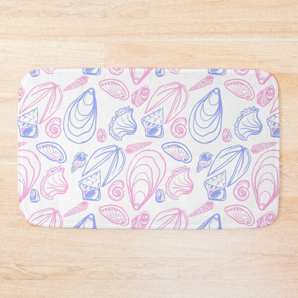 Item preview, Mediterranean sea shells pink and blue print designed and sold by KaroLeenaDesign.