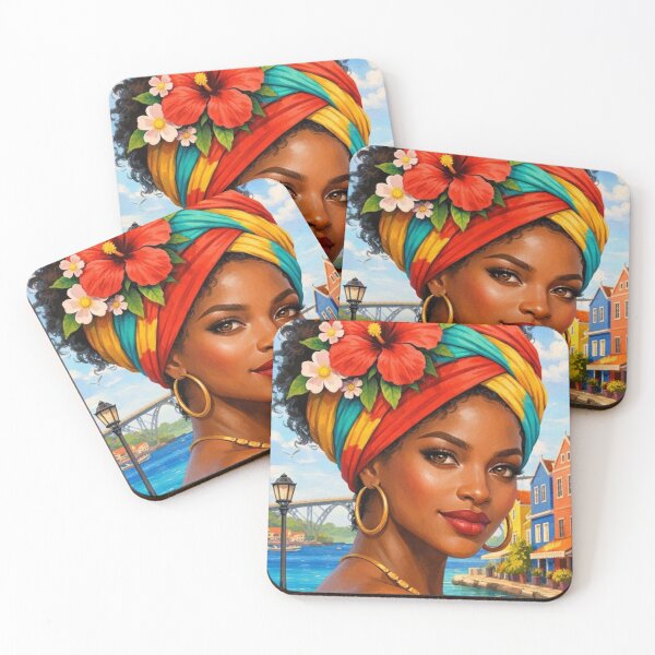 Item preview, Caribbean Woman in Curaçao- Tropical Wall Art designed and sold by Arte di Bam.