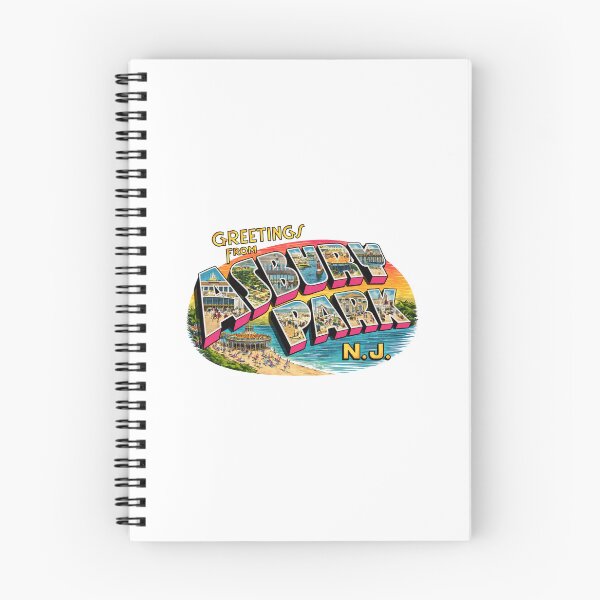 Item preview, Greetings From Asbury Park N.J. Vintage Postcard Style Beachboardwalk Illustration designed and sold by portokalis.