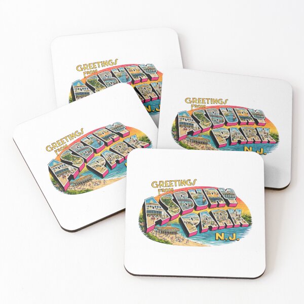 Item preview, Greetings From Asbury Park N.J. Vintage Postcard Style Beachboardwalk Illustration designed and sold by portokalis.